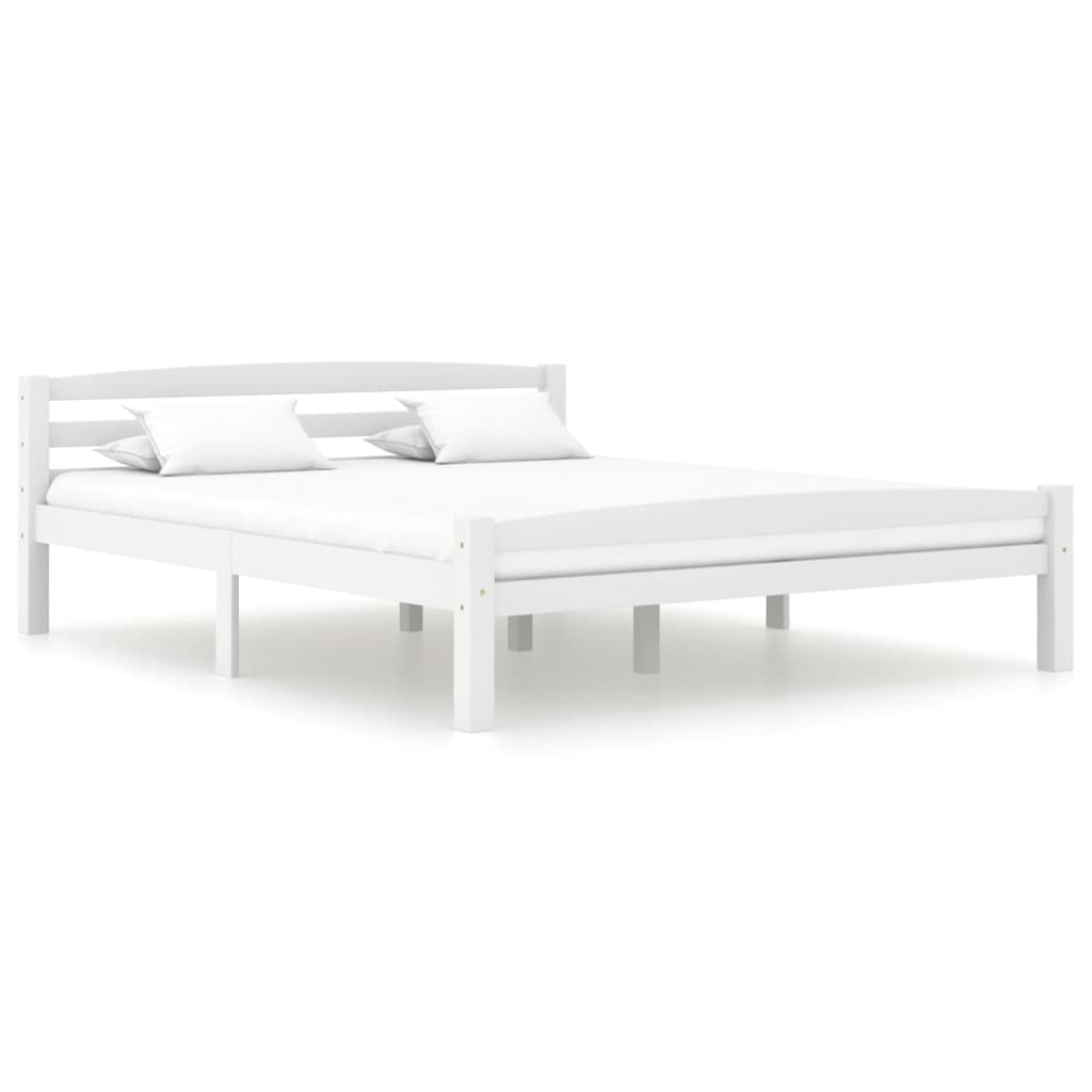 Bed Frame White Solid Pinewood 160x200 cm- Beds & Bed Frames - HomeShopIreland - Home Shop Ireland - Beds & Bed Frames - Bed Frame White Solid Pinewood 160x200 cm