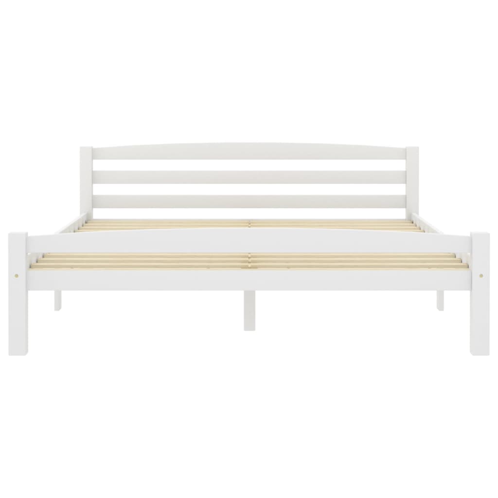 Bed Frame White Solid Pinewood 160x200 cm- Beds & Bed Frames - HomeShopIreland - Home Shop Ireland - Beds & Bed Frames - Bed Frame White Solid Pinewood 160x200 cm