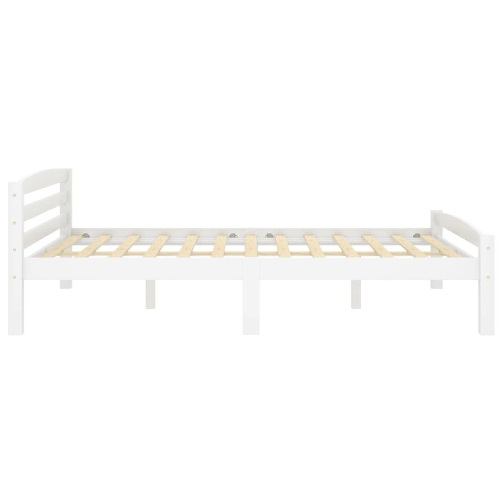 Bed Frame White Solid Pinewood 160x200 cm- Beds & Bed Frames - HomeShopIreland - Home Shop Ireland - Beds & Bed Frames - Bed Frame White Solid Pinewood 160x200 cm