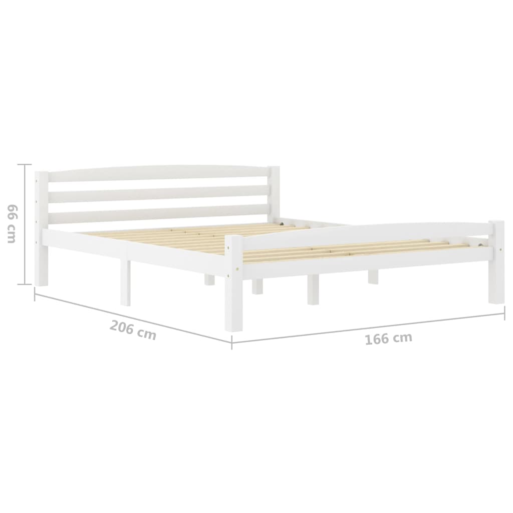 Bed Frame White Solid Pinewood 160x200 cm- Beds & Bed Frames - HomeShopIreland - Home Shop Ireland - Beds & Bed Frames - Bed Frame White Solid Pinewood 160x200 cm