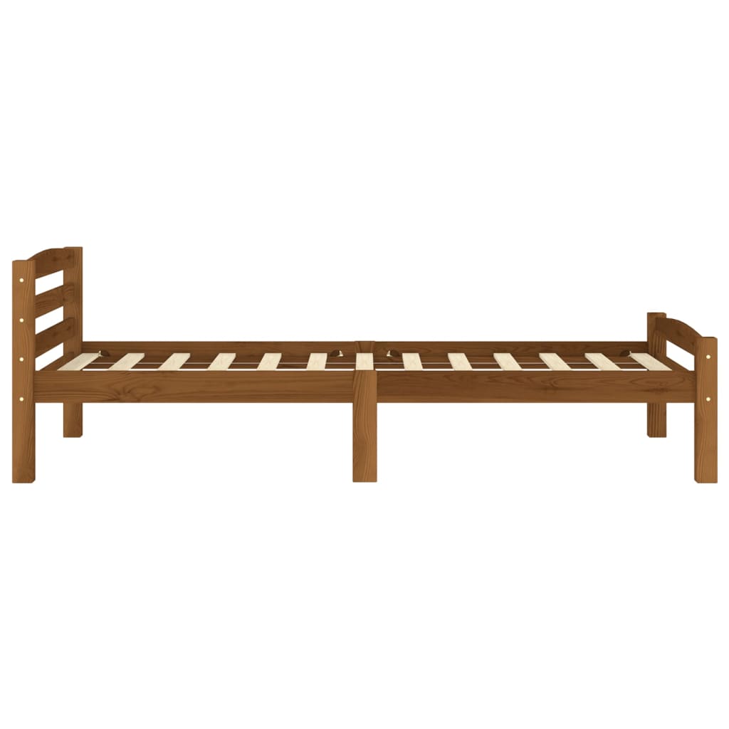 Bed Frame Honey Brown Solid Pinewood 90x200 cm- Beds & Bed Frames - HomeShopIreland - Home Shop Ireland - Beds & Bed Frames - Bed Frame Honey Brown Solid Pinewood 90x200 cm