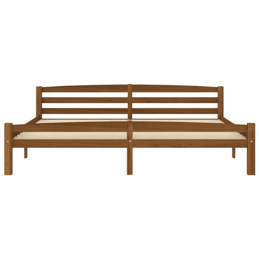 Bed Frame Honey Brown Solid Pinewood 200x200 cm- Beds & Bed Frames - HomeShopIreland - Home Shop Ireland - Beds & Bed Frames - Bed Frame Honey Brown Solid Pinewood 200x200 cm