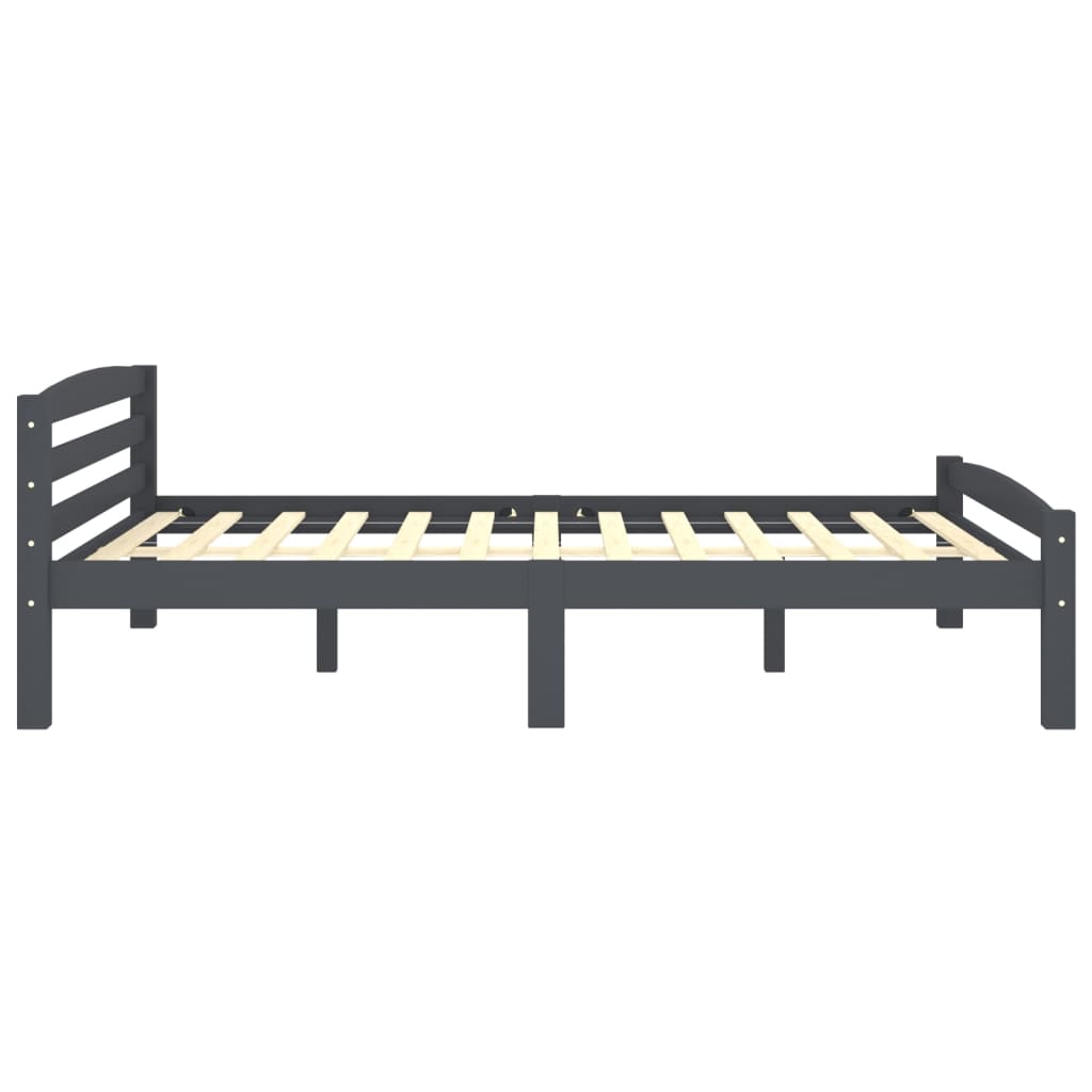 Bed Frame Dark Grey Solid Pinewood 160x200 cm- Beds & Bed Frames - HomeShopIreland - Home Shop Ireland - Beds & Bed Frames - Bed Frame Dark Grey Solid Pinewood 160x200 cm