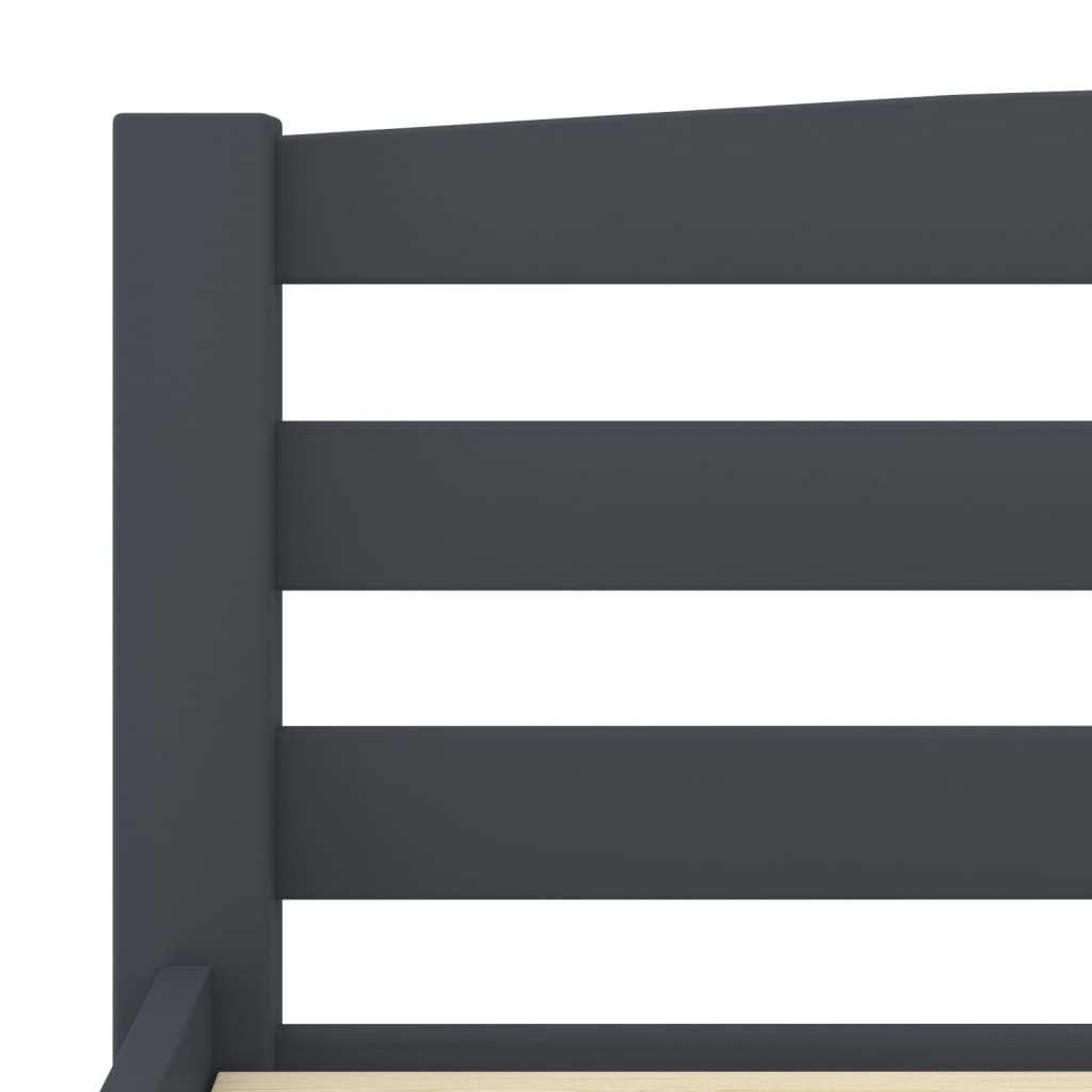 Bed Frame Dark Grey Solid Pinewood 160x200 cm- Beds & Bed Frames - HomeShopIreland - Home Shop Ireland - Beds & Bed Frames - Bed Frame Dark Grey Solid Pinewood 160x200 cm