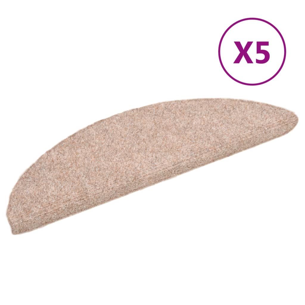 Self-adhesive Stair Mats 5 pcs Brown 54x16x4 cm Needle Punch- Stair Treads - HomeShopIreland - Home Shop Ireland - Stair Treads - Self-adhesive Stair Mats 5 pcs Brown 54x16x4 cm Needle Punch