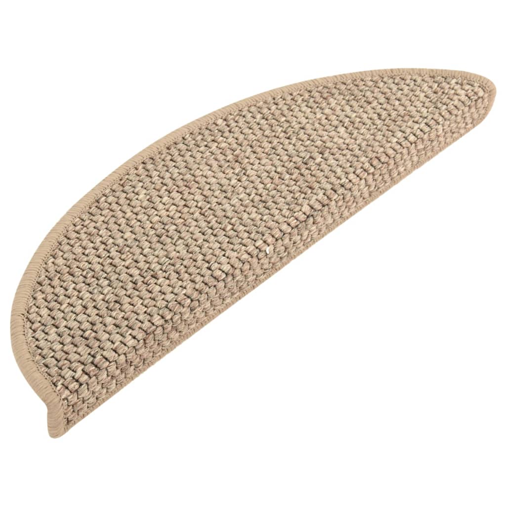 Self-adhesive Stair Mats Sisal-Look 15 pcs 56x20 cm Dark Beige- Stair Treads - HomeShopIreland - Home Shop Ireland - Stair Treads - Self-adhesive Stair Mats Sisal-Look 15 pcs 56x20 cm Dark Beige