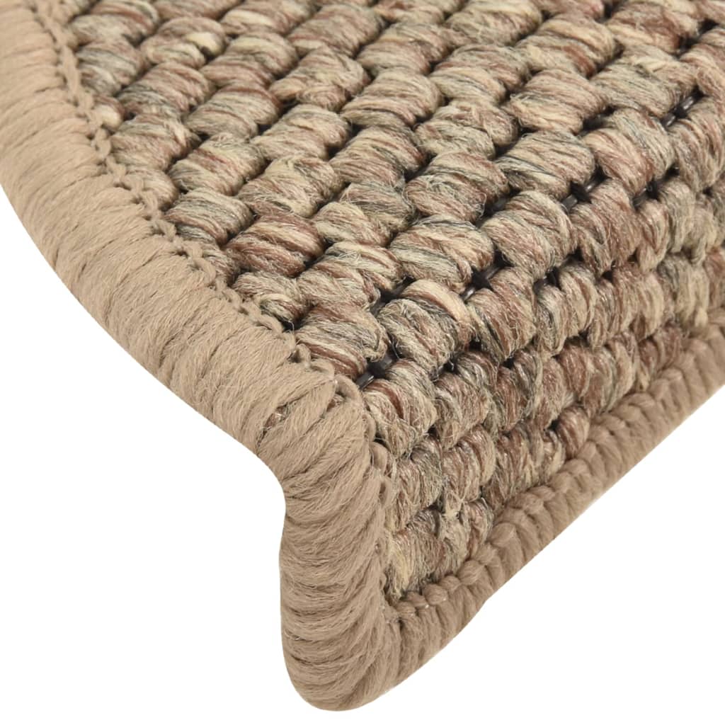 Self-adhesive Stair Mats Sisal-Look 15 pcs 56x20 cm Dark Beige- Stair Treads - HomeShopIreland - Home Shop Ireland - Stair Treads - Self-adhesive Stair Mats Sisal-Look 15 pcs 56x20 cm Dark Beige