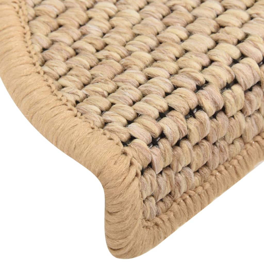 Self-adhesive Stair Mats Sisal-Look 15 pcs 56x20 cm Light Beige- Stair Treads - HomeShopIreland - Home Shop Ireland - Stair Treads - Self-adhesive Stair Mats Sisal-Look 15 pcs 56x20 cm Light Beige