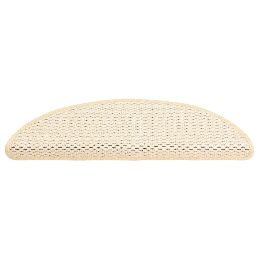 Self-adhesive Stair Mats Sisal-Look 15 pcs 56x20 cm Cream- Stair Treads - HomeShopIreland - Home Shop Ireland - Stair Treads - Self-adhesive Stair Mats Sisal-Look 15 pcs 56x20 cm Cream