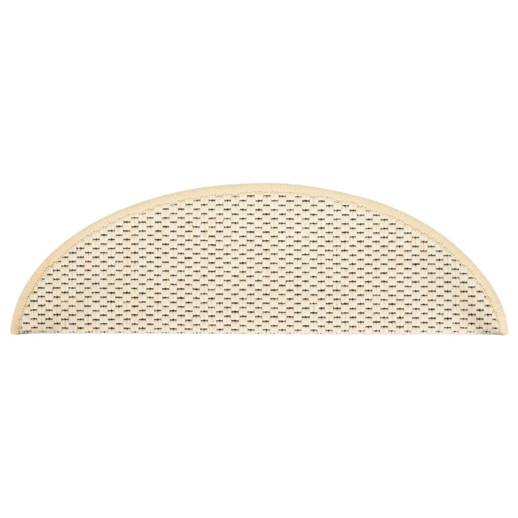 Self-adhesive Stair Mats Sisal-Look 15 pcs 56x20 cm Cream- Stair Treads - HomeShopIreland - Home Shop Ireland - Stair Treads - Self-adhesive Stair Mats Sisal-Look 15 pcs 56x20 cm Cream