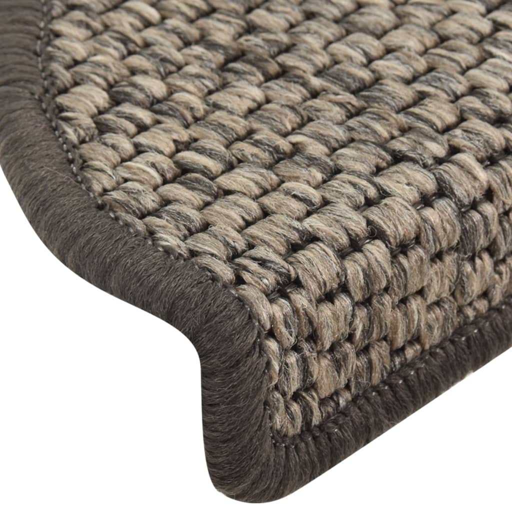 Self-adhesive Stair Mats Sisal-Look 15 pcs 65x25 cm Silver- Stair Treads - HomeShopIreland - Home Shop Ireland - Stair Treads - Self-adhesive Stair Mats Sisal-Look 15 pcs 65x25 cm Silver