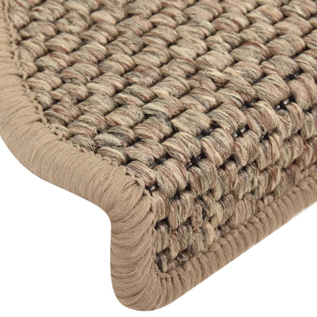Self-adhesive Stair Mats Sisal-Look 15 pcs 65x25 cm Dark Beige- Stair Treads - HomeShopIreland - Home Shop Ireland - Stair Treads - Self-adhesive Stair Mats Sisal-Look 15 pcs 65x25 cm Dark Beige