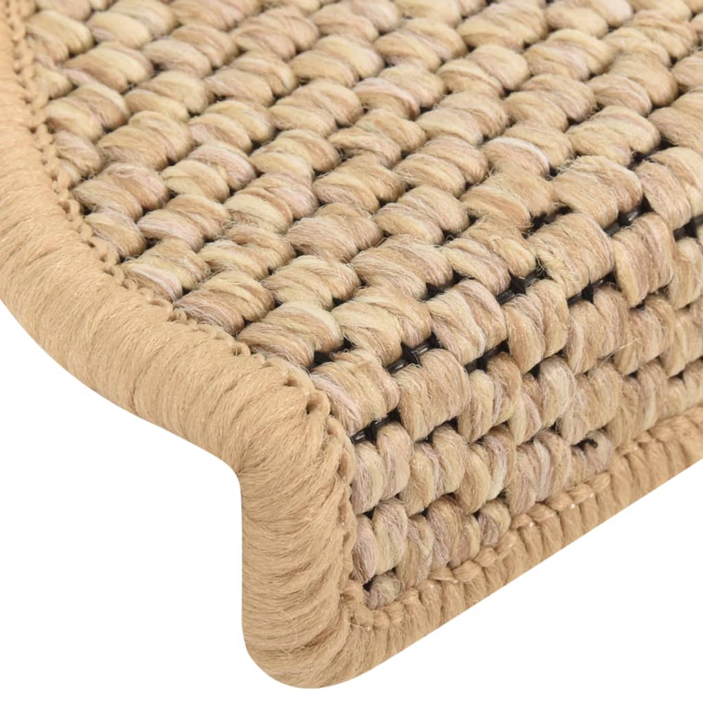 Self-adhesive Stair Mats Sisal-Look 15 pcs 65x25 cm Light Beige- Stair Treads - HomeShopIreland - Home Shop Ireland - Stair Treads - Self-adhesive Stair Mats Sisal-Look 15 pcs 65x25 cm Light Beige