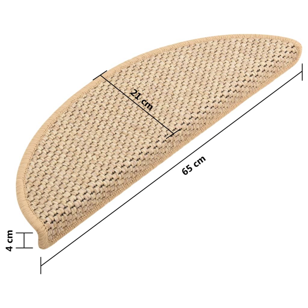 Self-adhesive Stair Mats Sisal-Look 15 pcs 65x25 cm Light Beige- Stair Treads - HomeShopIreland - Home Shop Ireland - Stair Treads - Self-adhesive Stair Mats Sisal-Look 15 pcs 65x25 cm Light Beige