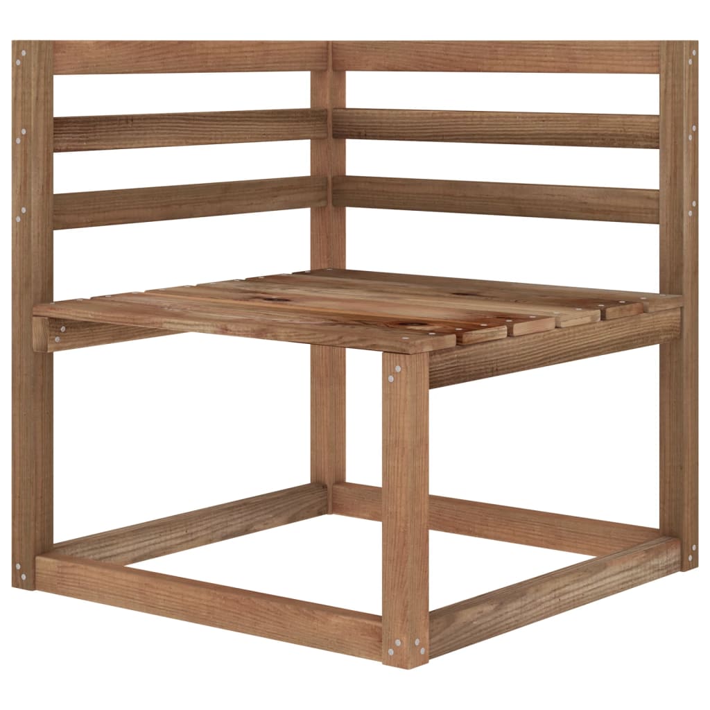 Garden Pallet Corner Sofas 2 pcs Brown Impregnated Pinewood- Outdoor Sectional Sofa Units - HomeShopIreland - Home Shop Ireland - Outdoor Sectional Sofa Units - Garden Pallet Corner Sofas 2 pcs Brown Impregnated Pinewood