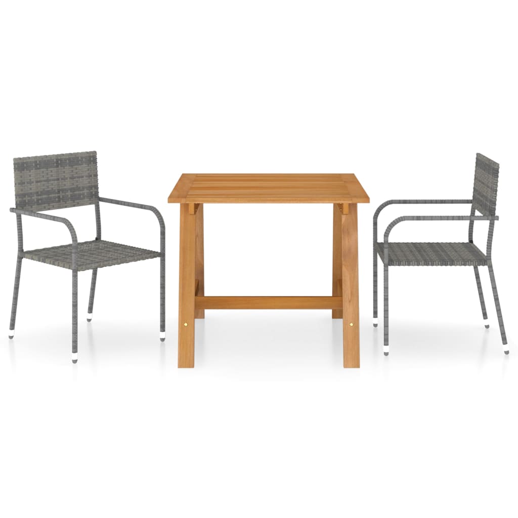 3 Piece Garden Dining Set Grey- Outdoor Furniture Sets - HomeShopIreland - Home Shop Ireland - Outdoor Furniture Sets - 3 Piece Garden Dining Set Grey