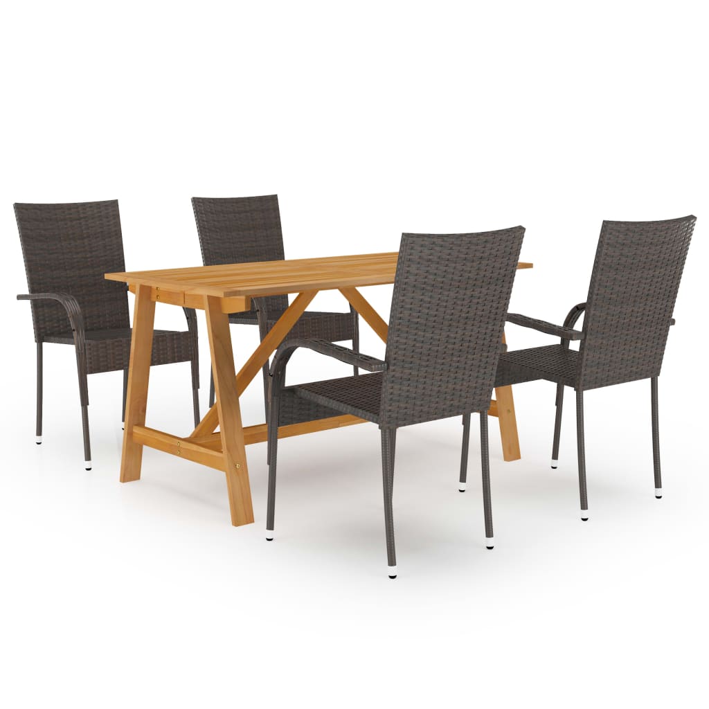 5 Piece Garden Dining Set Brown- Outdoor Furniture Sets - HomeShopIreland - Home Shop Ireland - Outdoor Furniture Sets - 5 Piece Garden Dining Set Brown