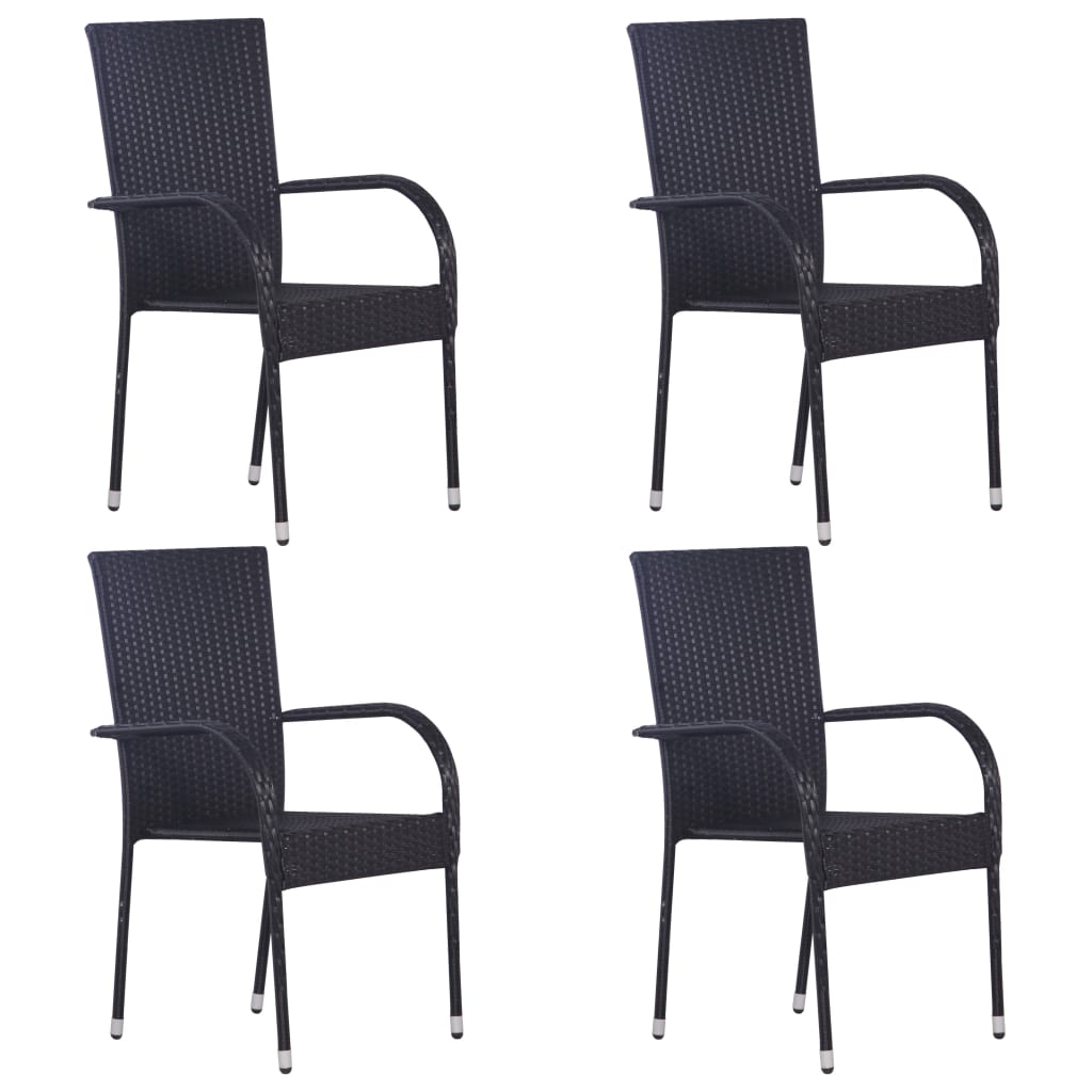 5 Piece Garden Dining Set Black- Outdoor Furniture Sets - HomeShopIreland - Home Shop Ireland - Outdoor Furniture Sets - 5 Piece Garden Dining Set Black