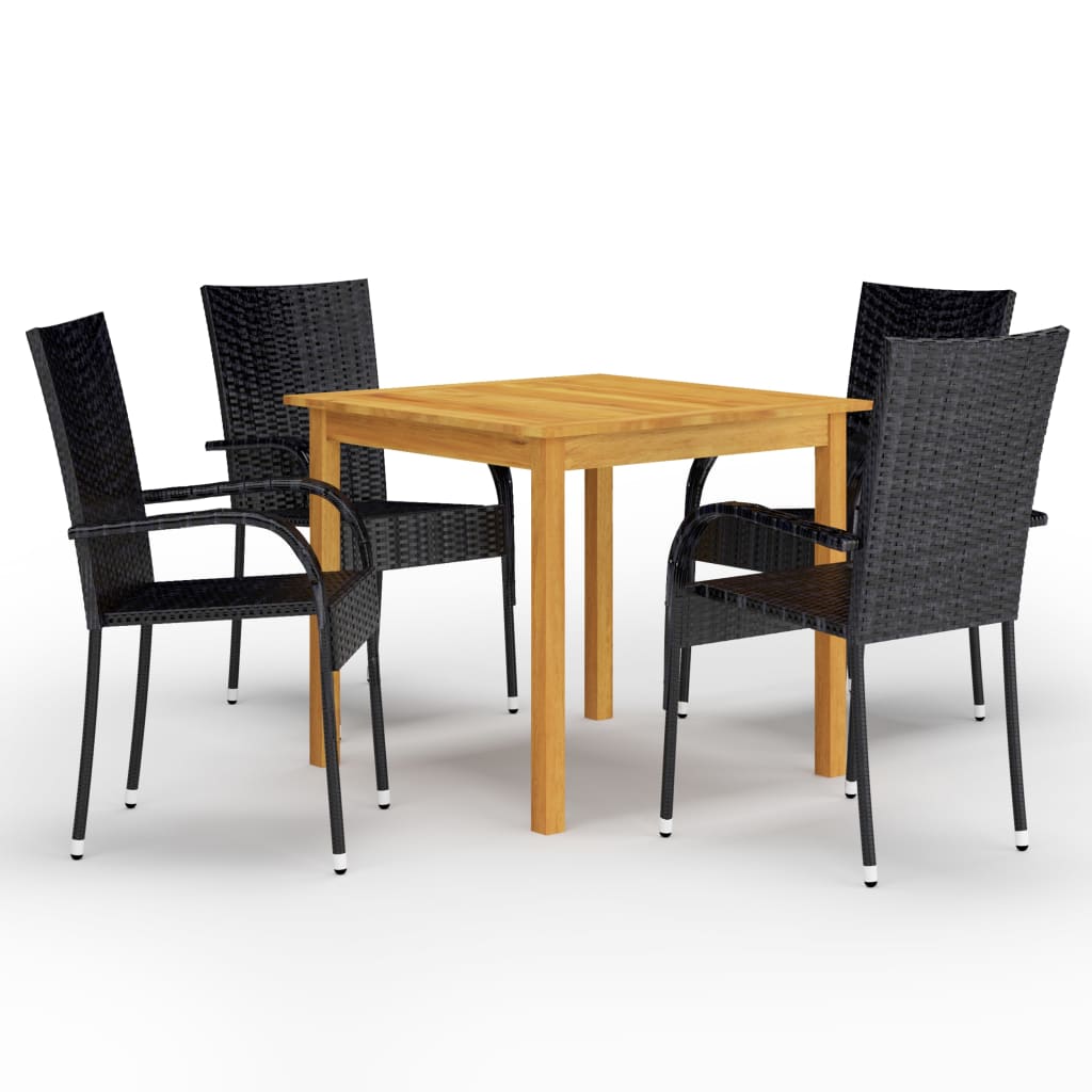 5 Piece Garden Dining Set Black- Outdoor Furniture Sets - HomeShopIreland - Home Shop Ireland - Outdoor Furniture Sets - 5 Piece Garden Dining Set Black