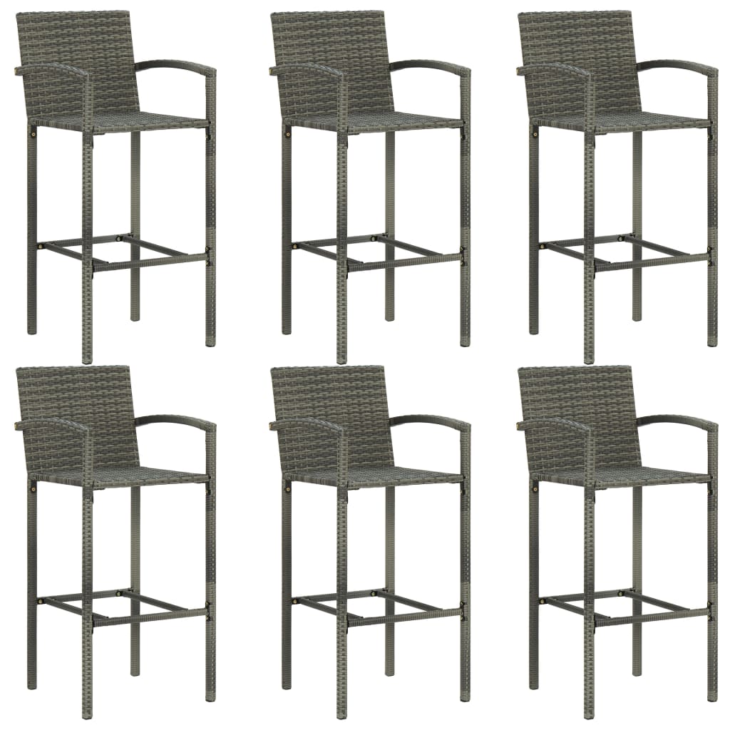 7 Piece Garden Bar Set Grey- Outdoor Furniture Sets - HomeShopIreland - Home Shop Ireland - Outdoor Furniture Sets - 7 Piece Garden Bar Set Grey