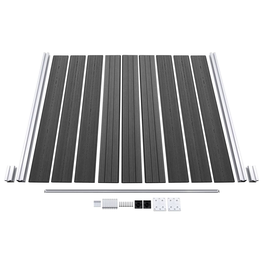 Fence Panel Set WPC 353x186 cm Black- Fence Panels - HomeShopIreland - Home Shop Ireland - Fence Panels - Fence Panel Set WPC 353x186 cm Black