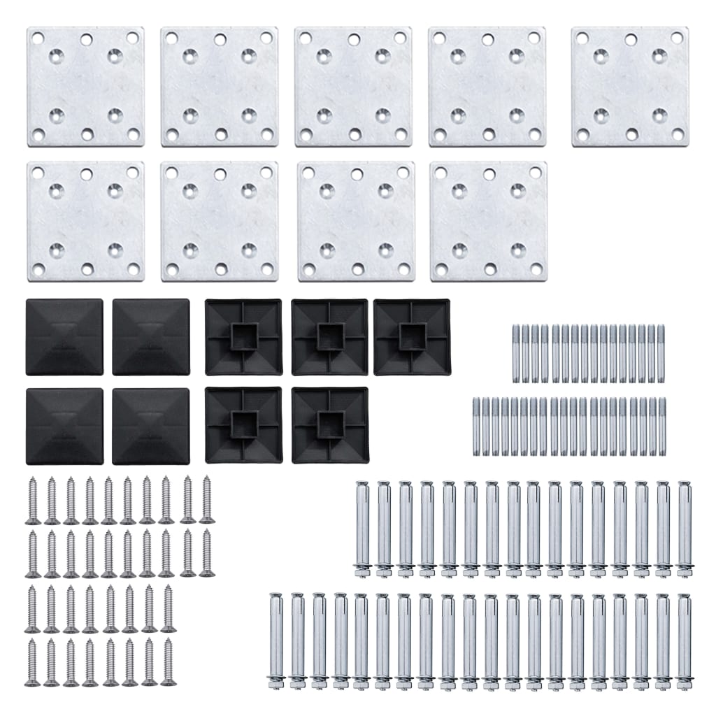 Fence Panel Set WPC 1391x186 cm Black- Fence Panels - HomeShopIreland - Home Shop Ireland - Fence Panels - Fence Panel Set WPC 1391x186 cm Black
