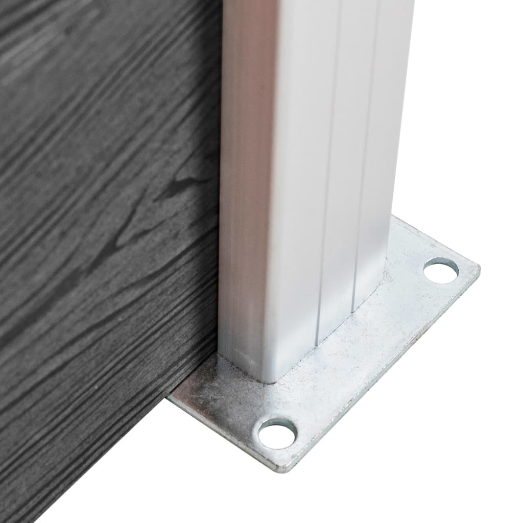 Fence Panel Set WPC 699x105 cm Black- Fence Panels - HomeShopIreland - Home Shop Ireland - Fence Panels - Fence Panel Set WPC 699x105 cm Black