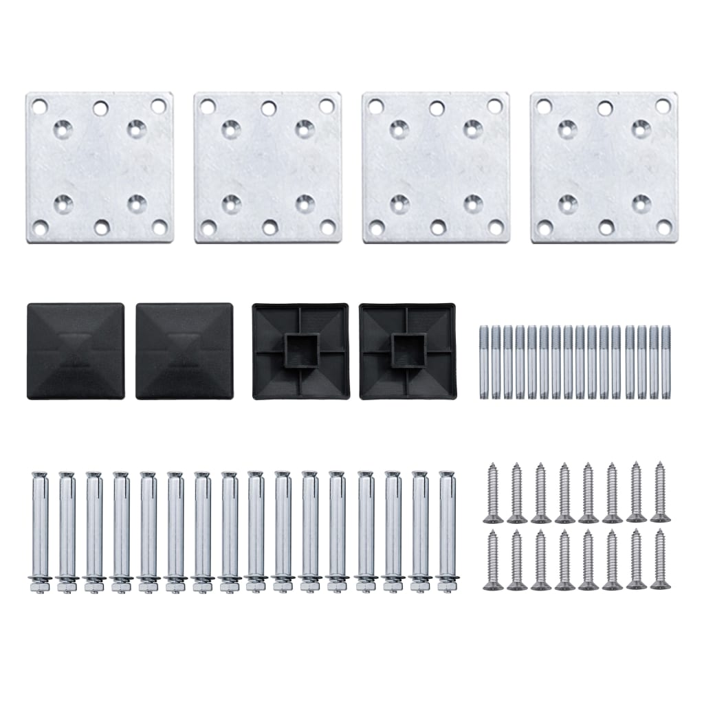 Fence Panel Set WPC 699x105 cm Black- Fence Panels - HomeShopIreland - Home Shop Ireland - Fence Panels - Fence Panel Set WPC 699x105 cm Black