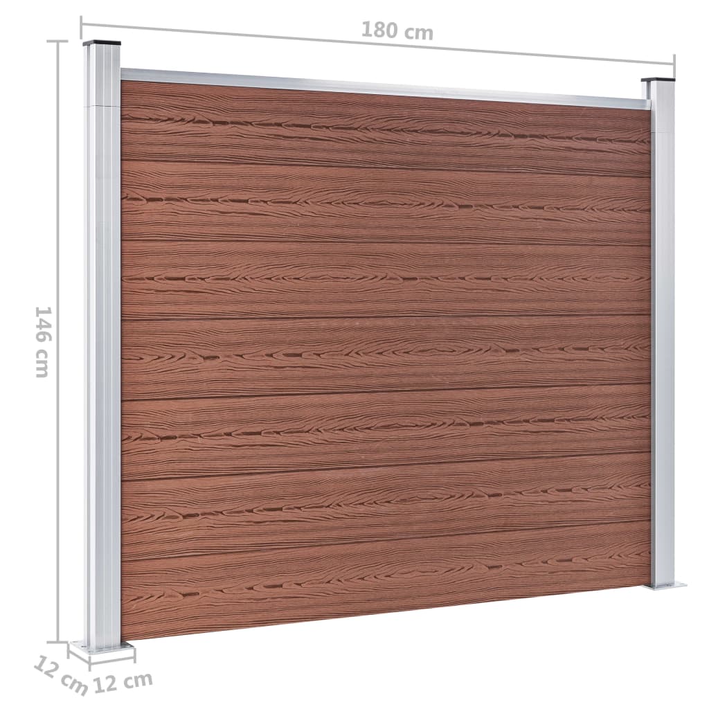 Fence Panel Set WPC 353x146 cm Brown- Fence Panels - HomeShopIreland - Home Shop Ireland - Fence Panels - Fence Panel Set WPC 353x146 cm Brown
