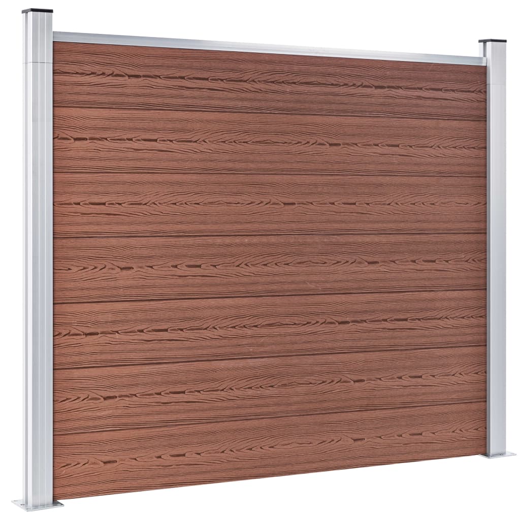 Fence Panel Set WPC 353x146 cm Brown- Fence Panels - HomeShopIreland - Home Shop Ireland - Fence Panels - Fence Panel Set WPC 353x146 cm Brown