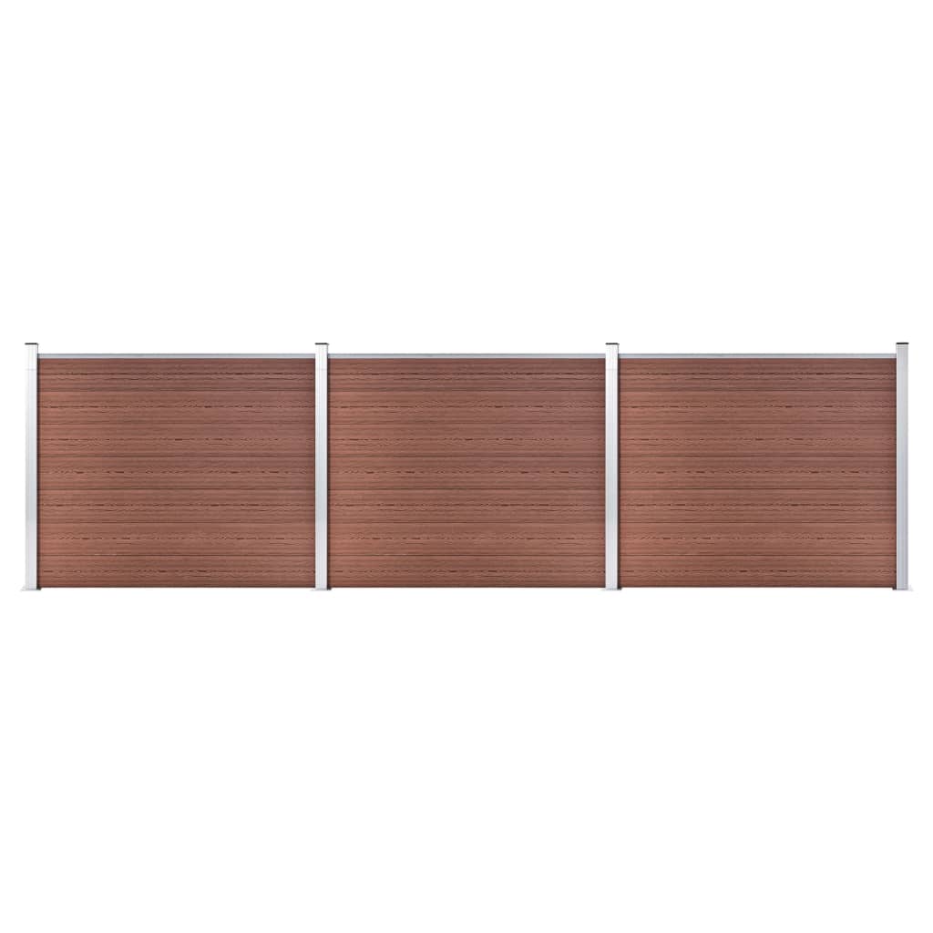 Fence Panel Set WPC 526x146 cm Brown- Fence Panels - HomeShopIreland - Home Shop Ireland - Fence Panels - Fence Panel Set WPC 526x146 cm Brown