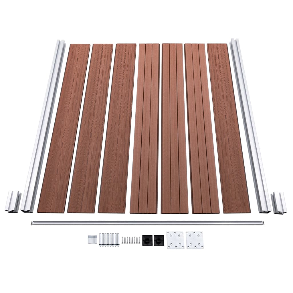 Fence Panel Set WPC 526x146 cm Brown- Fence Panels - HomeShopIreland - Home Shop Ireland - Fence Panels - Fence Panel Set WPC 526x146 cm Brown
