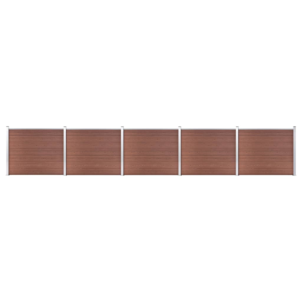 Fence Panel Set WPC 872x146 cm Brown- Fence Panels - HomeShopIreland - Home Shop Ireland - Fence Panels - Fence Panel Set WPC 872x146 cm Brown