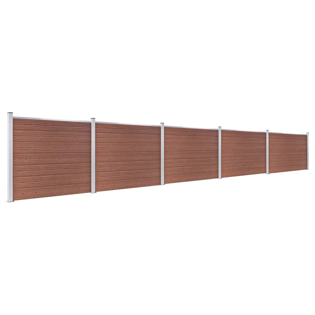Fence Panel Set WPC 872x146 cm Brown- Fence Panels - HomeShopIreland - Home Shop Ireland - Fence Panels - Fence Panel Set WPC 872x146 cm Brown