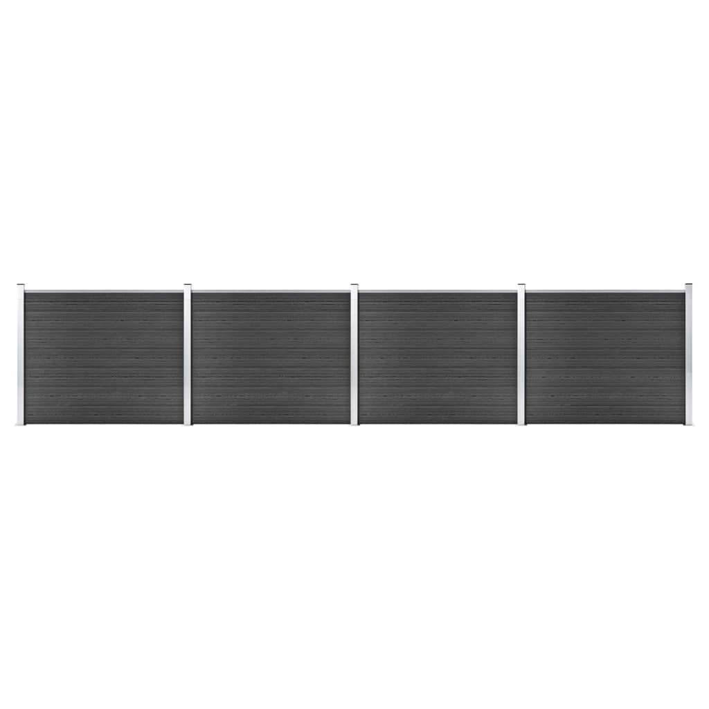Fence Panel Set WPC 699x146 cm Grey- Fence Panels - HomeShopIreland - Home Shop Ireland - Fence Panels - Fence Panel Set WPC 699x146 cm Grey