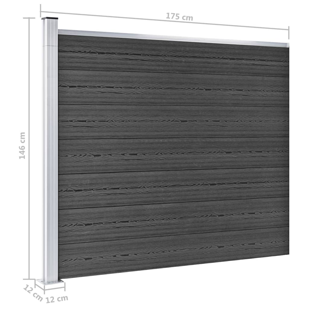 Fence Panel Set WPC 699x146 cm Grey- Fence Panels - HomeShopIreland - Home Shop Ireland - Fence Panels - Fence Panel Set WPC 699x146 cm Grey