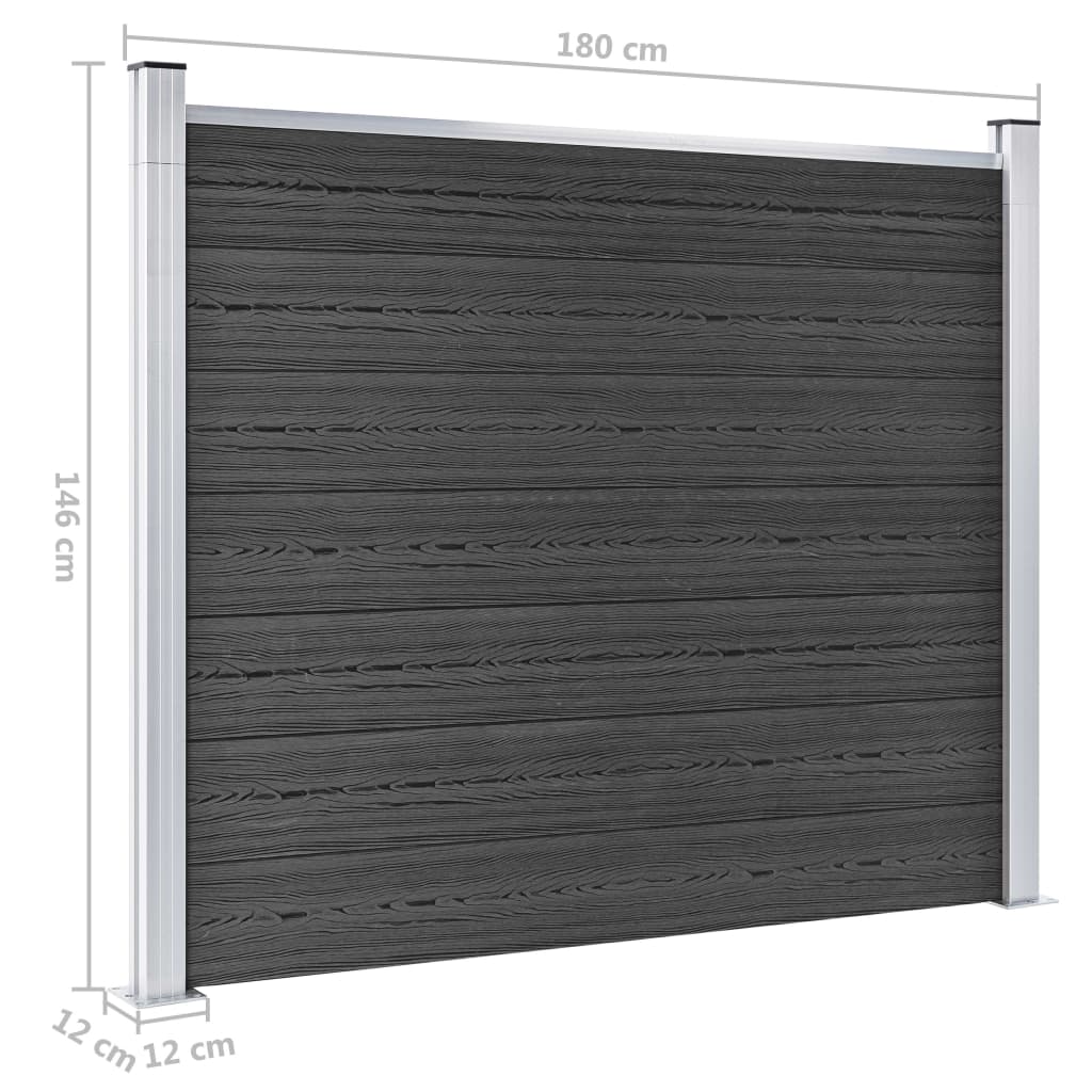 Fence Panel Set WPC 699x146 cm Grey- Fence Panels - HomeShopIreland - Home Shop Ireland - Fence Panels - Fence Panel Set WPC 699x146 cm Grey