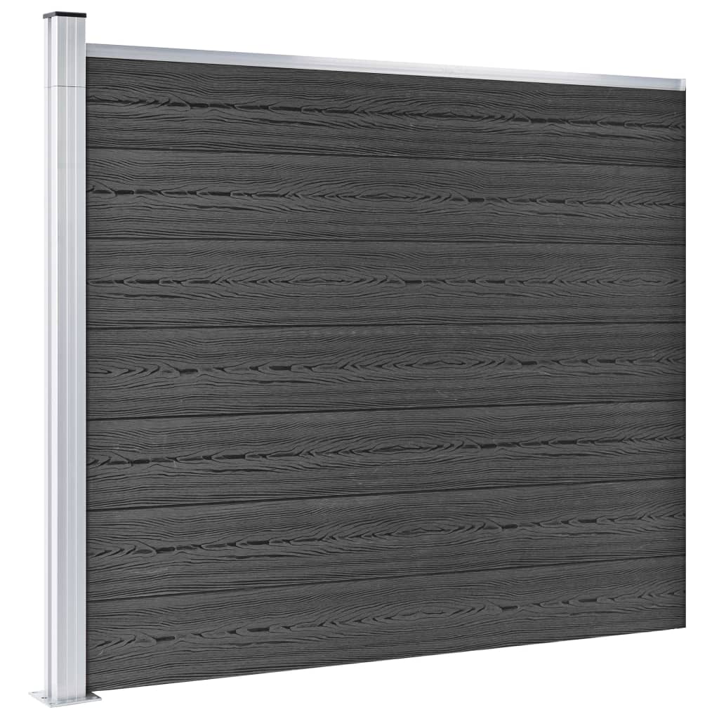 Fence Panel Set WPC 699x146 cm Grey- Fence Panels - HomeShopIreland - Home Shop Ireland - Fence Panels - Fence Panel Set WPC 699x146 cm Grey