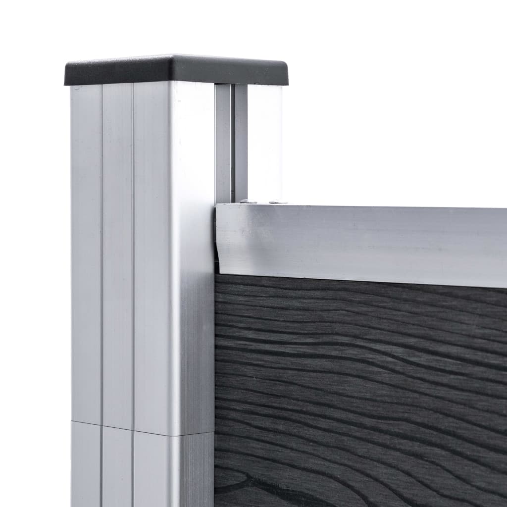Fence Panel Set WPC 699x146 cm Grey- Fence Panels - HomeShopIreland - Home Shop Ireland - Fence Panels - Fence Panel Set WPC 699x146 cm Grey