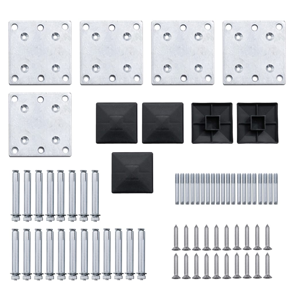 Fence Panel Set WPC 699x146 cm Grey- Fence Panels - HomeShopIreland - Home Shop Ireland - Fence Panels - Fence Panel Set WPC 699x146 cm Grey