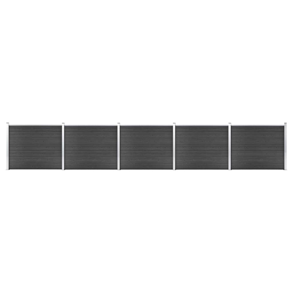 Fence Panel Set WPC 872x146 cm Grey- Fence Panels - HomeShopIreland - Home Shop Ireland - Fence Panels - Fence Panel Set WPC 872x146 cm Grey