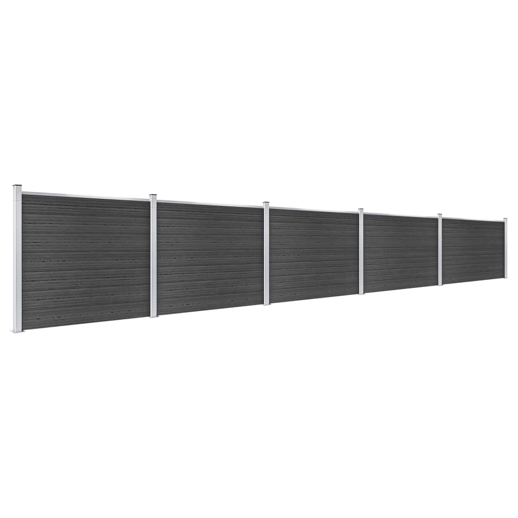 Fence Panel Set WPC 872x146 cm Grey- Fence Panels - HomeShopIreland - Home Shop Ireland - Fence Panels - Fence Panel Set WPC 872x146 cm Grey