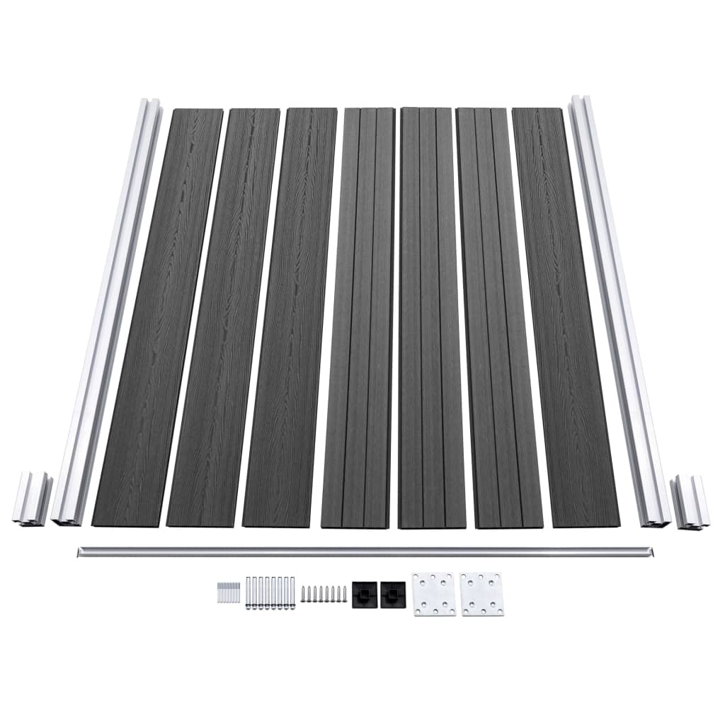 Fence Panel Set WPC 526x146 cm Black- Fence Panels - HomeShopIreland - Home Shop Ireland - Fence Panels - Fence Panel Set WPC 526x146 cm Black