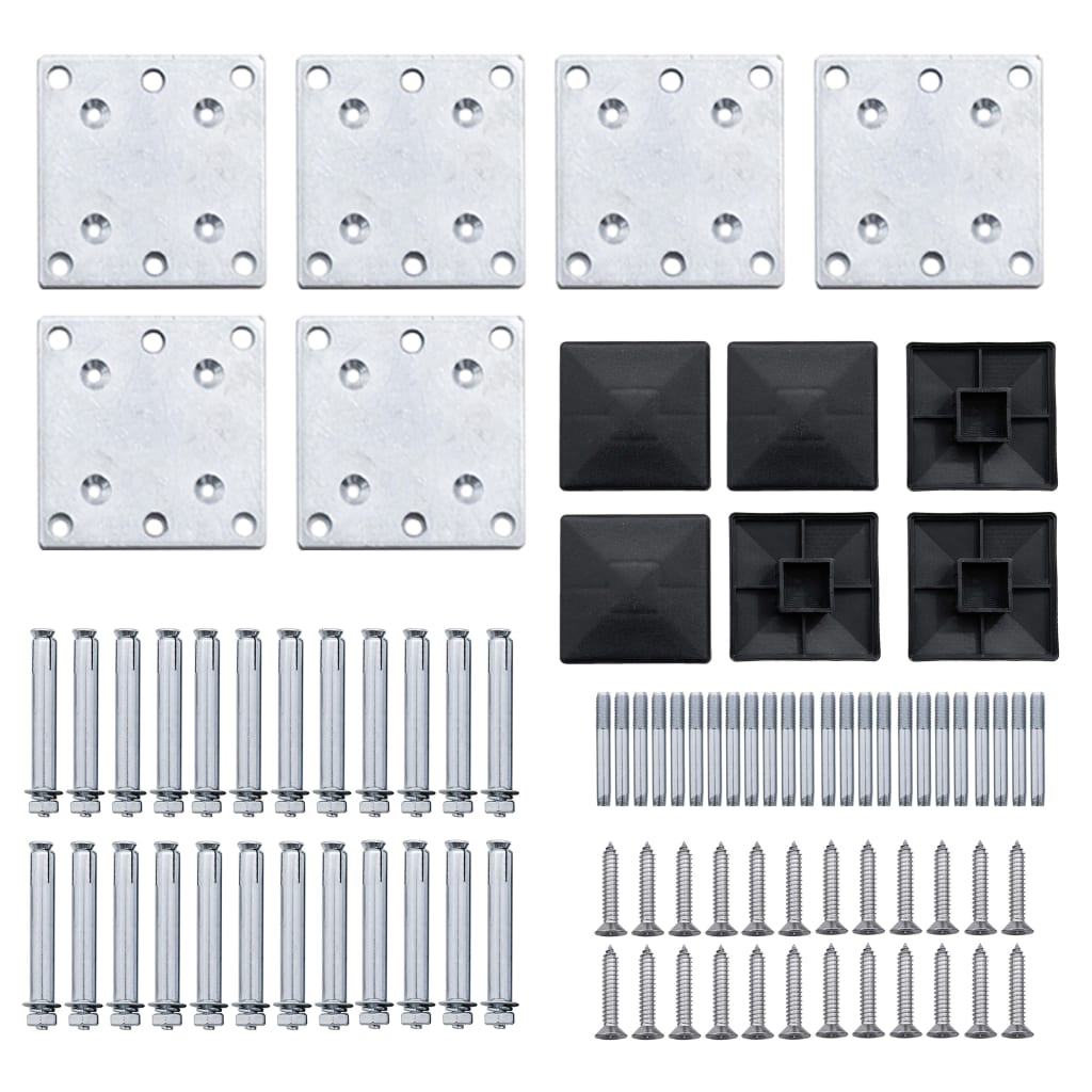 Fence Panel Set WPC 872x146 cm Black- Fence Panels - HomeShopIreland - Home Shop Ireland - Fence Panels - Fence Panel Set WPC 872x146 cm Black