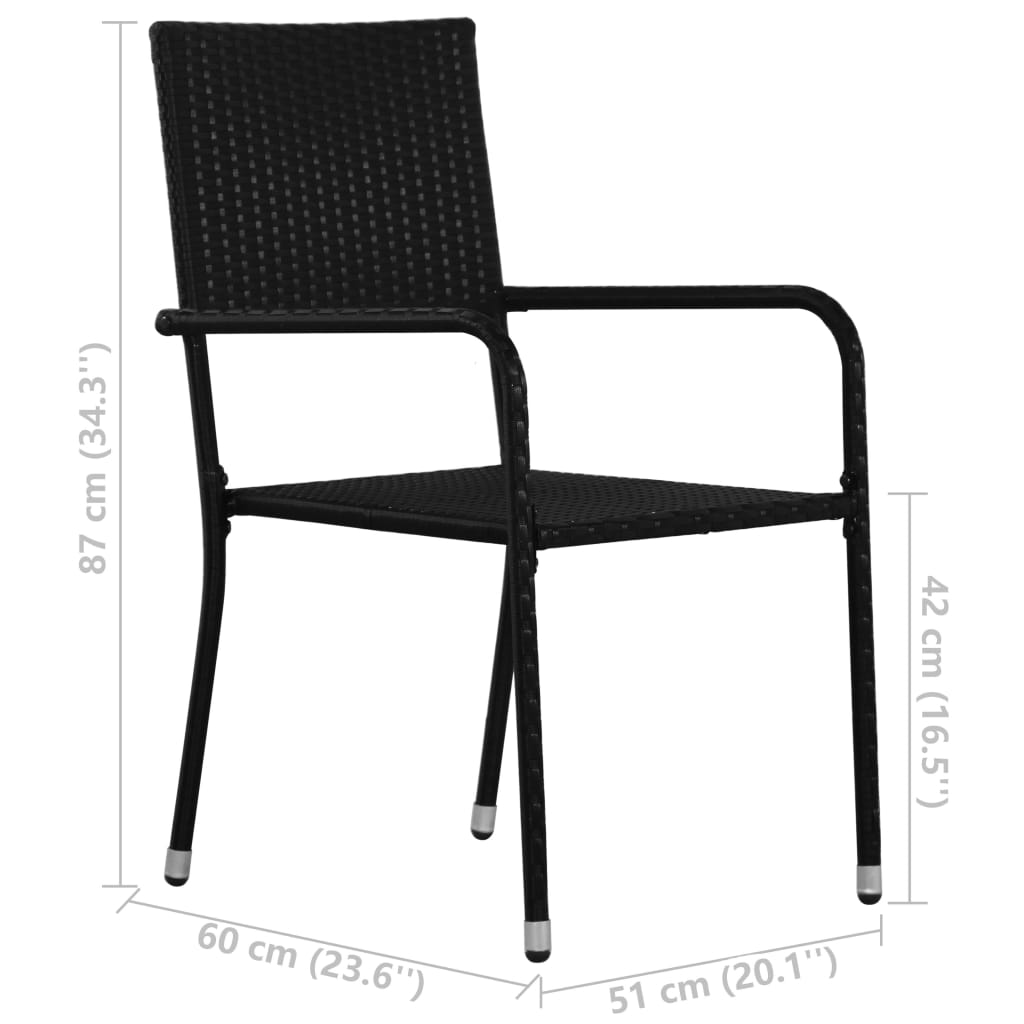 3 Piece Garden Dining Set Black- Outdoor Furniture Sets - HomeShopIreland - Home Shop Ireland - Outdoor Furniture Sets - 3 Piece Garden Dining Set Black