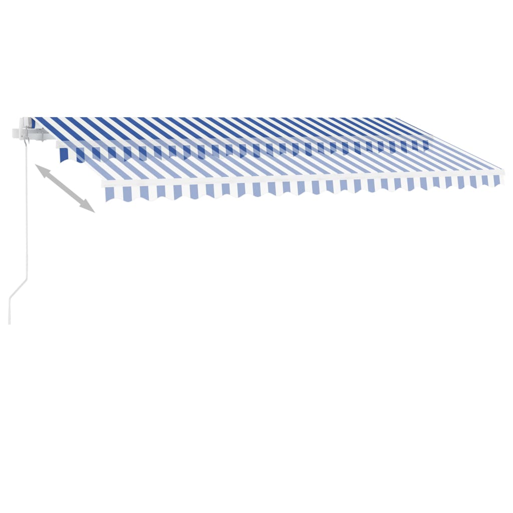 Freestanding Manual Retractable Awning 400x300 cm Blue/White- Window & Door Awnings - HomeShopIreland - Home Shop Ireland - Window & Door Awnings - Freestanding Manual Retractable Awning 400x300 cm Blue/White