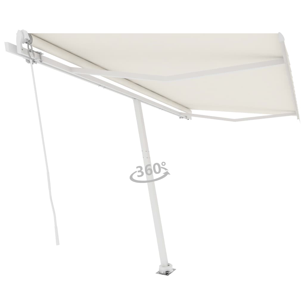 Freestanding Manual Retractable Awning 400x300 cm Cream- Window & Door Awnings - HomeShopIreland - Home Shop Ireland - Window & Door Awnings - Freestanding Manual Retractable Awning 400x300 cm Cream