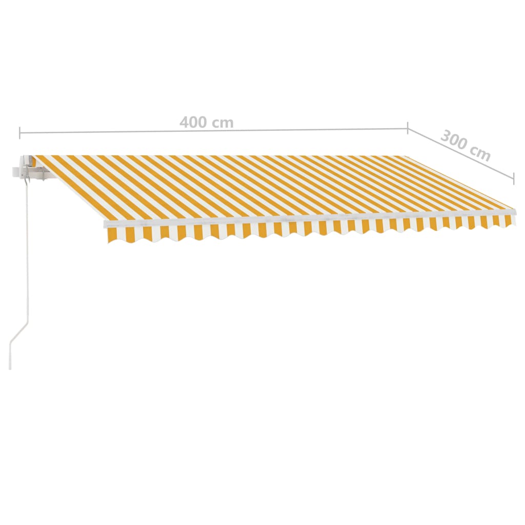 Freestanding Manual Retractable Awning 400x300 cm Yellow/White- Window & Door Awnings - HomeShopIreland - Home Shop Ireland - Window & Door Awnings - Freestanding Manual Retractable Awning 400x300 cm Yellow/White