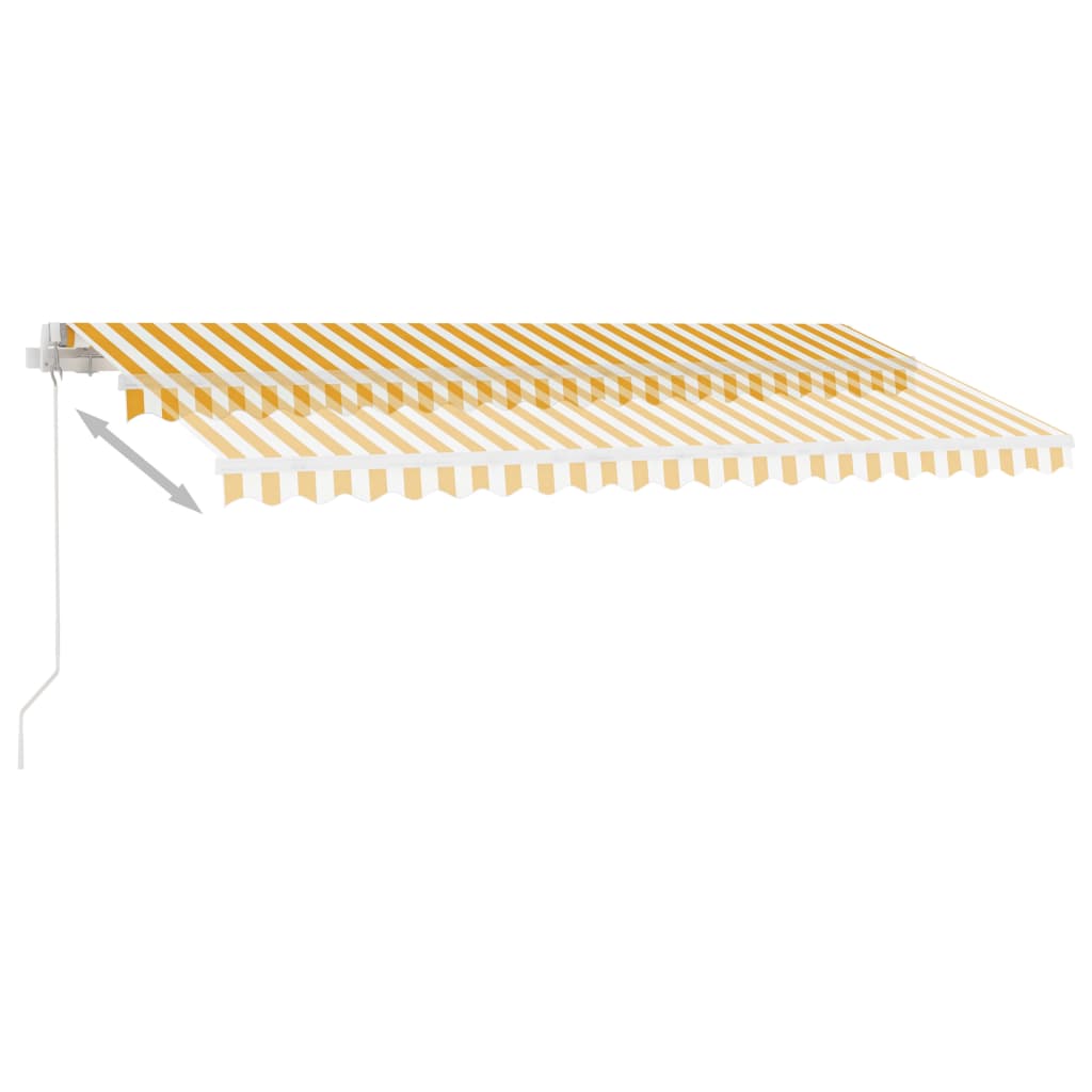 Freestanding Manual Retractable Awning 400x300 cm Yellow/White- Window & Door Awnings - HomeShopIreland - Home Shop Ireland - Window & Door Awnings - Freestanding Manual Retractable Awning 400x300 cm Yellow/White