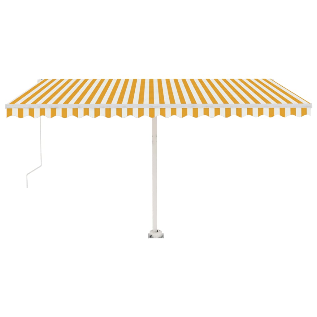 Freestanding Manual Retractable Awning 400x300 cm Yellow/White- Window & Door Awnings - HomeShopIreland - Home Shop Ireland - Window & Door Awnings - Freestanding Manual Retractable Awning 400x300 cm Yellow/White